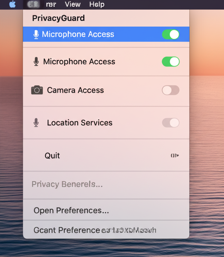 Lokalbot menu bar interface